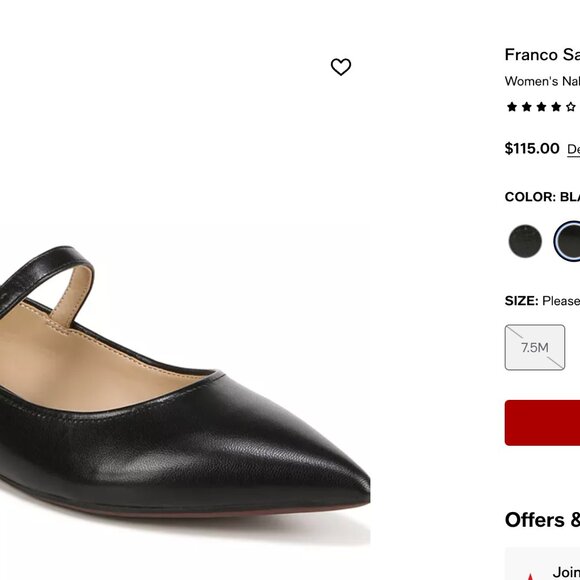 Franco Sarto Women's Black Flats with Strap NWOT - Picture 7 of 7